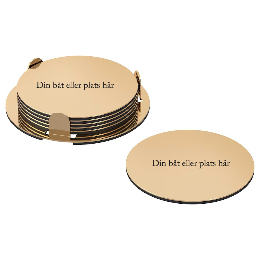 Din båt på 6 glasunderlägg